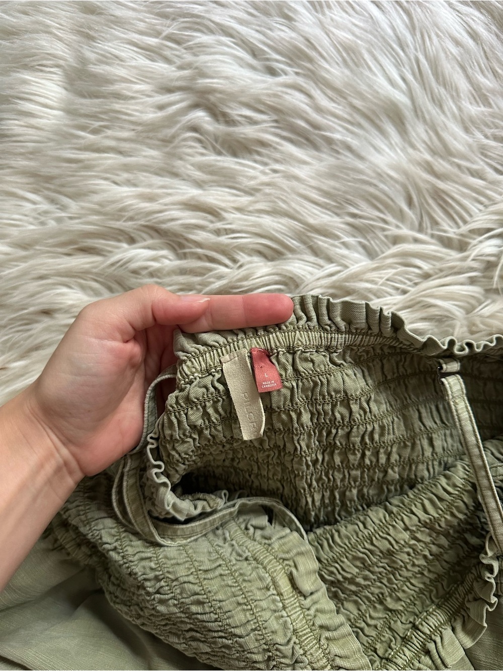 ANTHROPOLOGIE Pilco Smocked Sleeveless Romper In Green - Picture 7 of 8